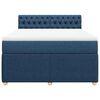 vidaXL Boxspring met matras stof blauw 140x190 cm