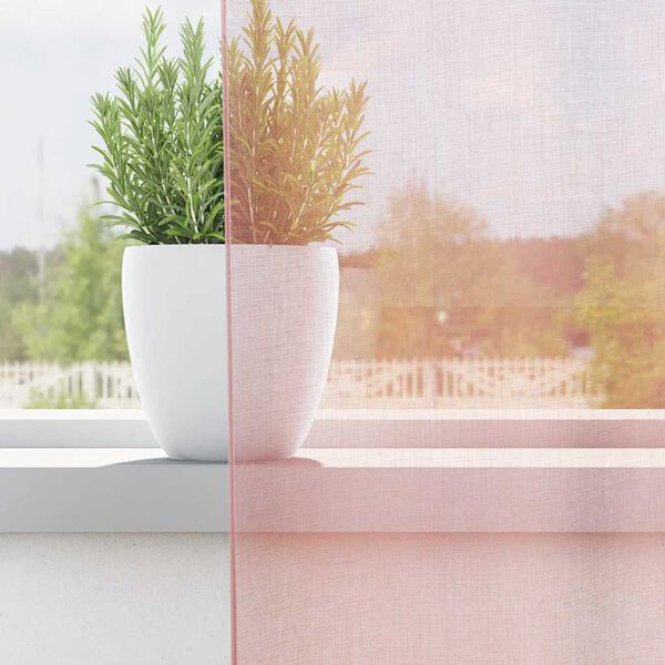 vidaXL Gordijnen voile met doorvoertules 2 st 140x300 cm lichtroze