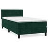 vidaXL Boxspring met matras fluweel donkergroen 90x200 cm