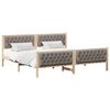 vidaXL Bedframe met hoofdeinde Taupe 200 x 200 cm Massief grenenhout