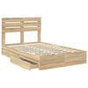 vidaXL Opslag bed met lade Sonoma Eiken 135 x 190 cm Bewerkt hout