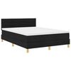 vidaXL Boxspring bed met matras met hoofdeinde Zwart 140 x 200 cm Stof