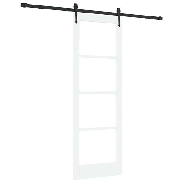 vidaXL Schuifdeur ORKDAL Wit 73,5 x 211 cm Massief grenenhout en glas