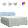 vidaXL Boxspring met matras fluweel lichtgrijs 200x200 cm