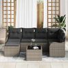 vidaXL Tuin Sofa Set met kussen 7 pcs Grijs Poly riet