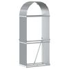 vidaXL Haardhoutopslag 80x45x190 cm gegalvaniseerd staal lichtgrijs