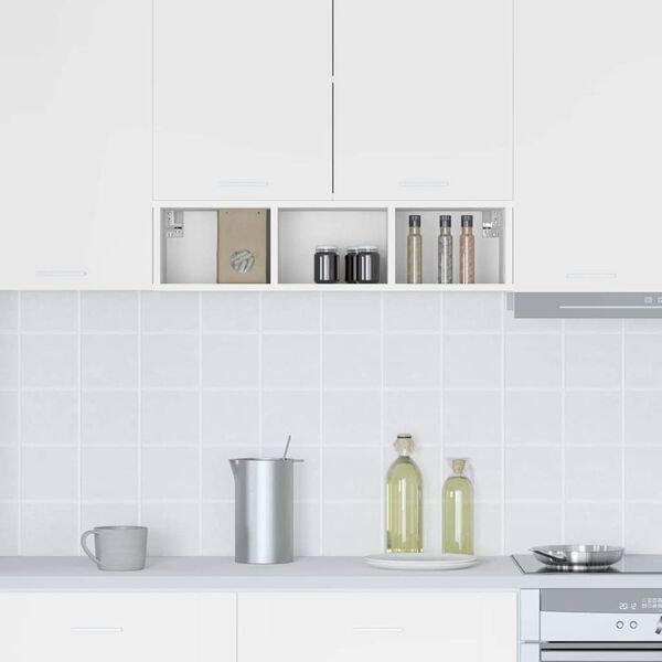 vidaXL Hangkast met opslag Wit 20 x 29,5 x 80 cm Bewerkt hout