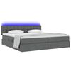 vidaXL Opbergbed met LED met matras Donkergrijs 200 x 200 cm Stof