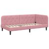 vidaXL Hoekbedframe met matras met hoofdeinde Roze 90 x 200 cm Fluweel