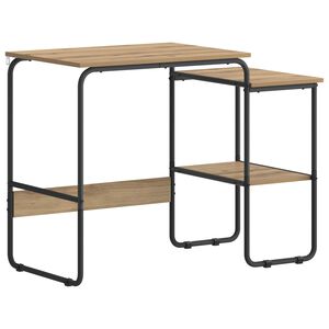 vidaXL Bureau met opbergruimte Artisanaal eiken 100 x 50 x 75 cm