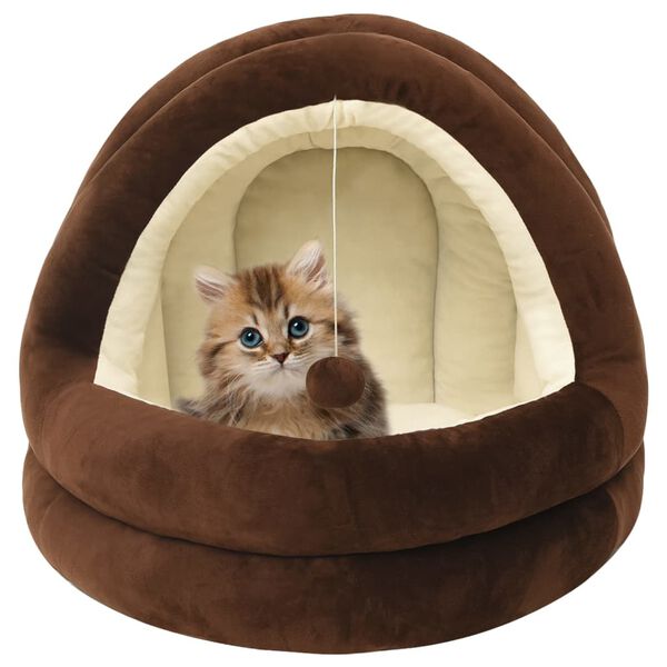 vidaXL Kattenmand 50x50x45 cm bruin en cr&egrave;mekleurig