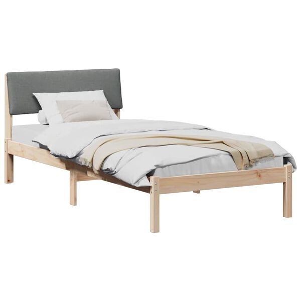 vidaXL Bedframe Bruin en donkergrijs 90 x 200 cm Massief grenenhout