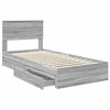 vidaXL Opslag bed met hoofdeinde Grijs Sonoma 75 x 190 cm Bewerkt hout