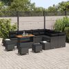 vidaXL Tuinbankenset met kussen 13 pcs Zwart poly rattan
