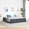 vidaXL Bedframe met matras met matras 2 pcs Dim Grijs Fluweel