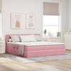 vidaXL Opslag bed met matras met hoofdeinde Roze 160 x 200 cm Fluweel