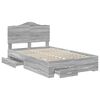 vidaXL Bedframe met hoofdeinde Grijs Sonoma 135 x 190 cm Bewerkt hout
