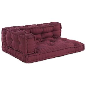 vidaXL Pallet Sofa Kussen 3 st Stof Bordeaux 120 x 80 x 38 cm