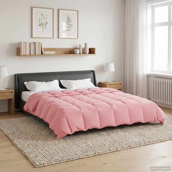 vidaXL Vol jaar dekbed Gekwilt Roze 200 x 240 cm Microfiber