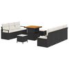 vidaXL Tuinbankenset 10 st Zwart poly rattan