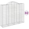 vidaXL Schanskorven 2 st gewelfd 200x50x160/180 cm ijzer