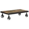 vidaXL Salontafel met wieltjes 100x55x26 cm massief gerecycled hout