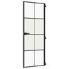 vidaXL Binnendeur smal 76x201,5 cm gehard glas en aluminium zwart