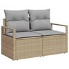 vidaXL Bankstel 3 pcs Beige poly rattan