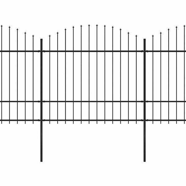 vidaXL Tuinhek met speerpunt staal 1070x175 cm zwart