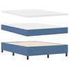 vidaXL Boxspringbed Blauw en Wit 160 x 200 cm Katoen Stof