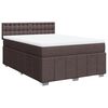 vidaXL Boxspring met matras stof donkerbruin 140x190 cm