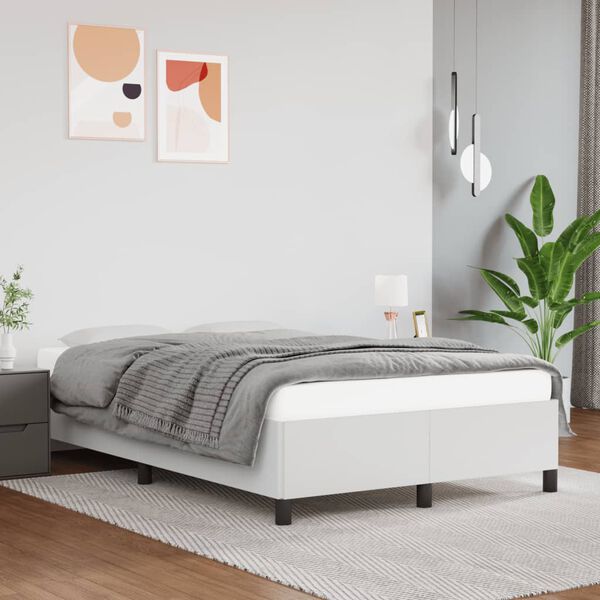 vidaXL Bedframe zonder matras 120x190 cm kunstleer wit