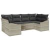 vidaXL Tuinbankenset 6 st Lichtgrijs poly rattan