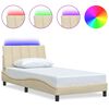vidaXL Bedframe zonder matras "Hanko" 100x200 cm stof crèmekleurig