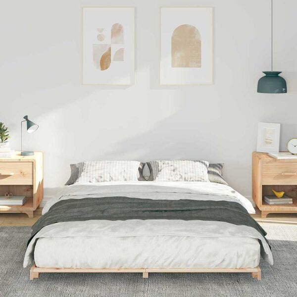 vidaXL Bedframe Bruin 140 x 220 cm Massief grenenhout