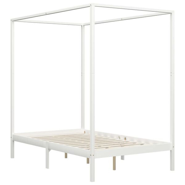 vidaXL Hemelbedframe met 2 lades massief grenenhout wit 140x200 cm