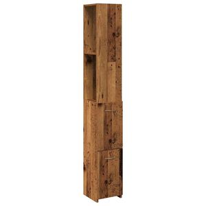 vidaXL Badkamerkast 25x25x170 cm bewerkt hout oud houtkleurig