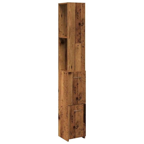 vidaXL Badkamerkast 25x25x170 cm bewerkt hout oud houtkleurig