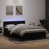 vidaXL Boxspring met matras en LED fluweel zwart 140x220 cm