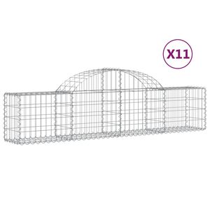 vidaXL Schanskorven 11 st gewelfd 200x30x40/60 cm gegalvaniseerd ijzer