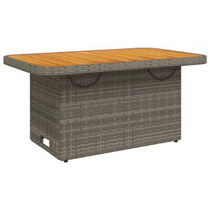 vidaXL Tuintafel 90x55x71 cm poly rattan en acaciahout grijs