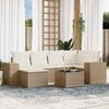 vidaXL 7-delige Loungeset met kussens poly rattan beige