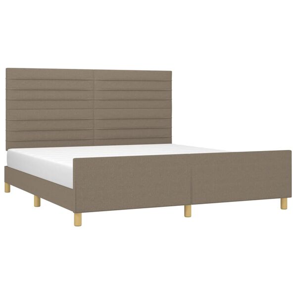 vidaXL Bedframe zonder matras stof taupe 180x200 cm
