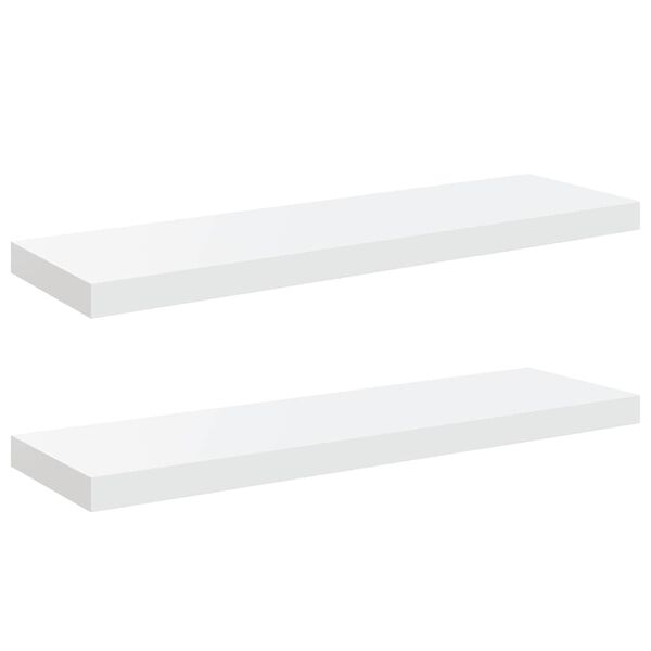 vidaXL Wandschappen zwevend 2 st 80x23,5x3,8 cm MDF hoogglans wit