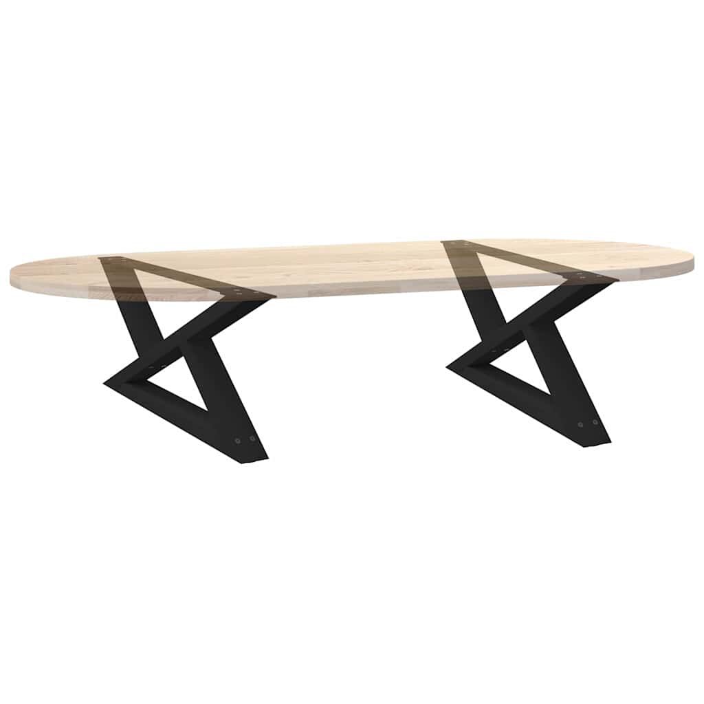 vidaXL Salontafelpoten 2 st 70x(30-31,3) cm staal zwart