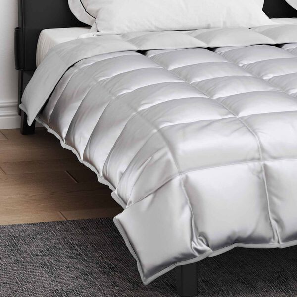 vidaXL Winter Dekbed Zilver 200 x 220 cm Satijn en Microfiber