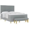 vidaXL Boxspring bed met hoofdeinde Lichtgrijs 190 x 140 cm Stof