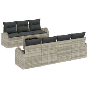vidaXL Tuin Sofa Set Lichtgrijs 55 x 55 x 37 cm poly rattan