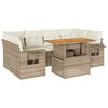 vidaXL 7-delige Loungeset met kussens poly rattan beige