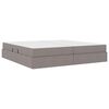 vidaXL Opbergbed met matras met matras Taupe 200 x 200 cm Polyester